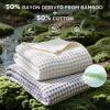 imageBedsure Cooling Cotton Waffle Weave Throw Blanket  Lightweight Breathable Blanket of Rayon Derived from Bamboo for Hot Sleepers Luxury Throws for Bed Couch and Sofa Ivory 50x70 InchesIvory