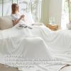 imageBedsure Cooling Cotton Waffle Weave Throw Blanket  Lightweight Breathable Blanket of Rayon Derived from Bamboo for Hot Sleepers Luxury Throws for Bed Couch and Sofa Ivory 50x70 InchesIvory