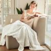 imageBedsure Cooling Cotton Waffle Weave Throw Blanket  Lightweight Breathable Blanket of Rayon Derived from Bamboo for Hot Sleepers Luxury Throws for Bed Couch and Sofa Ivory 50x70 InchesIvory