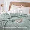 imageBedsure Cooling Cotton Waffle Weave Throw Blanket  Lightweight Breathable Blanket of Rayon Derived from Bamboo for Hot Sleepers Luxury Throws for Bed Couch and Sofa Ivory 50x70 InchesSage Green