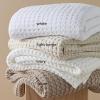 imageBedsure Cooling Cotton Waffle Weave Throw Blanket  Lightweight Breathable Blanket of Rayon Derived from Bamboo for Hot Sleepers Luxury Throws for Bed Couch and Sofa Ivory 50x70 InchesWhite