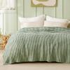 imageBedsure Cooling Cotton Waffle Weave Throw Blanket  Lightweight Breathable Blanket of Rayon Derived from Bamboo for Hot Sleepers Luxury Throws for Bed Couch and Sofa Ivory 50x70 InchesForest Green