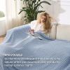 imageBedsure Cooling Cotton Waffle Weave Throw Blanket  Lightweight Breathable Blanket of Rayon Derived from Bamboo for Hot Sleepers Luxury Throws for Bed Couch and Sofa Ivory 50x70 InchesSky Blue
