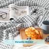 imageBedsure Cooling Cotton Waffle Weave Throw Blanket  Lightweight Breathable Blanket of Rayon Derived from Bamboo for Hot Sleepers Luxury Throws for Bed Couch and Sofa Ivory 50x70 InchesGrey