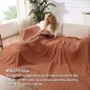 imageBedsure Cooling Cotton Waffle Weave Throw Blanket  Lightweight Breathable Blanket of Rayon Derived from Bamboo for Hot Sleepers Luxury Throws for Bed Couch and Sofa Ivory 50x70 InchesRed Orange