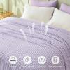 imageBedsure Cooling Cotton Waffle Weave Throw Blanket  Lightweight Breathable Blanket of Rayon Derived from Bamboo for Hot Sleepers Luxury Throws for Bed Couch and Sofa Ivory 50x70 InchesLight Purple