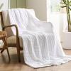 imageBedsure Cooling Cotton Waffle Weave Throw Blanket  Lightweight Breathable Blanket of Rayon Derived from Bamboo for Hot Sleepers Luxury Throws for Bed Couch and Sofa Ivory 50x70 InchesWhite
