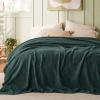 imageBedsure Cooling Cotton Waffle Weave Throw Blanket  Lightweight Breathable Blanket of Rayon Derived from Bamboo for Hot Sleepers Luxury Throws for Bed Couch and Sofa Ivory 50x70 InchesDark Green