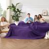 imageBedsure Cooling Cotton Waffle Weave Throw Blanket  Lightweight Breathable Blanket of Rayon Derived from Bamboo for Hot Sleepers Luxury Throws for Bed Couch and Sofa Ivory 50x70 InchesPurple
