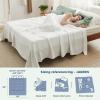 imageBedsure Cooling Cotton Waffle Weave Throw Blanket  Lightweight Breathable Blanket of Rayon Derived from Bamboo for Hot Sleepers Luxury Throws for Bed Couch and Sofa Ivory 50x70 InchesFog Blue