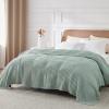 imageBedsure Cooling Cotton Waffle Weave Throw Blanket  Lightweight Breathable Blanket of Rayon Derived from Bamboo for Hot Sleepers Luxury Throws for Bed Couch and Sofa Ivory 50x70 InchesSage Green