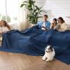 imageBedsure Cooling Cotton Waffle Weave Throw Blanket  Lightweight Breathable Blanket of Rayon Derived from Bamboo for Hot Sleepers Luxury Throws for Bed Couch and Sofa Ivory 50x70 InchesNavy