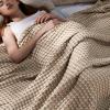 imageBedsure Cooling Cotton Waffle Weave Throw Blanket  Lightweight Breathable Blanket of Rayon Derived from Bamboo for Hot Sleepers Luxury Throws for Bed Couch and Sofa Ivory 50x70 InchesTaupe