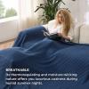 imageBedsure Cooling Cotton Waffle Weave Throw Blanket  Lightweight Breathable Blanket of Rayon Derived from Bamboo for Hot Sleepers Luxury Throws for Bed Couch and Sofa Ivory 50x70 InchesNavy