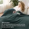 imageBedsure Cooling Cotton Waffle Weave Throw Blanket  Lightweight Breathable Blanket of Rayon Derived from Bamboo for Hot Sleepers Luxury Throws for Bed Couch and Sofa Ivory 50x70 InchesDark Green