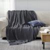 imageBedsure Cooling Cotton Waffle Weave Throw Blanket  Lightweight Breathable Blanket of Rayon Derived from Bamboo for Hot Sleepers Luxury Throws for Bed Couch and Sofa Ivory 50x70 InchesDark Grey