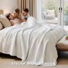imageBedsure Cooling Cotton Waffle Weave Throw Blanket  Lightweight Breathable Blanket of Rayon Derived from Bamboo for Hot Sleepers Luxury Throws for Bed Couch and Sofa Ivory 50x70 InchesIvory