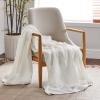 imageBedsure Cooling Cotton Waffle Weave Throw Blanket  Lightweight Breathable Blanket of Rayon Derived from Bamboo for Hot Sleepers Luxury Throws for Bed Couch and Sofa Ivory 50x70 InchesIvory