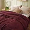 imageBedsure Cooling Cotton Waffle Weave Throw Blanket  Lightweight Breathable Blanket of Rayon Derived from Bamboo for Hot Sleepers Luxury Throws for Bed Couch and Sofa Ivory 50x70 InchesBurgundy