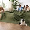 imageBedsure Cooling Cotton Waffle Weave Throw Blanket  Lightweight Breathable Blanket of Rayon Derived from Bamboo for Hot Sleepers Luxury Throws for Bed Couch and Sofa Ivory 50x70 InchesGreen