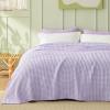 imageBedsure Cooling Cotton Waffle Weave Throw Blanket  Lightweight Breathable Blanket of Rayon Derived from Bamboo for Hot Sleepers Luxury Throws for Bed Couch and Sofa Ivory 50x70 InchesLight Purple