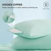 imageBedsure Cooling Pillow Cases Standard Size Set of 2 Cool Pillowcases for Hot Sleepers and Night Sweats Silky Soft ampamp Breathable Cold Pillow Covers with Hidden Zipper Green 20x26 InchesGreen
