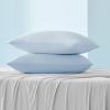 imageBedsure Cooling Pillow Cases Standard Size Set of 2 Cool Pillowcases for Hot Sleepers and Night Sweats Silky Soft ampamp Breathable Cold Pillow Covers with Hidden Zipper Green 20x26 InchesBlue