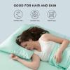 imageBedsure Cooling Pillow Cases Standard Size Set of 2 Cool Pillowcases for Hot Sleepers and Night Sweats Silky Soft ampamp Breathable Cold Pillow Covers with Hidden Zipper Green 20x26 InchesGreen