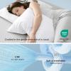 imageBedsure Cooling Pillow Cases Standard Size Set of 2 Cool Pillowcases for Hot Sleepers and Night Sweats Silky Soft ampamp Breathable Cold Pillow Covers with Hidden Zipper Green 20x26 InchesWhite