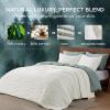 imageBedsure Cooling Quilt  Cooling Comforter Queen Size MoistureWicking and Silky Soft for Hot Sleepers and Night Sweats Luxury Tencel Lyocell Cotton Bedspread Lightweight ampamp Breathable Cloud QuiltIvory White