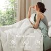 imageBedsure Cooling Quilt  Cooling Comforter Queen Size MoistureWicking and Silky Soft for Hot Sleepers and Night Sweats Luxury Tencel Lyocell Cotton Bedspread Lightweight ampamp Breathable Cloud QuiltIvory White