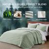 imageBedsure Cooling Quilt  Cooling Comforter Queen Size MoistureWicking and Silky Soft for Hot Sleepers and Night Sweats Luxury Tencel Lyocell Cotton Bedspread Lightweight ampamp Breathable Cloud QuiltDesert Sage Green