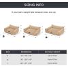 imageBedsure Cute Cat Couch for Pets  Fluffy Cat beds with Premium Soft Corduroy Fleece Fuzzy Cats beds for Indoor Cats with Removable Washable Cover Supportive Pet Sofa 24inch CreamSandy Tan