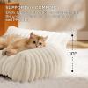 imageBedsure Cute Cat Couch for Pets  Fluffy Cat beds with Premium Soft Corduroy Fleece Fuzzy Cats beds for Indoor Cats with Removable Washable Cover Supportive Pet Sofa 24inch CreamCream