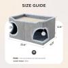 imageBedsure Cute Cat House for Indoor Cats  Extra Wide Cat Scratch House with Large Top Sisal Scratch Pad for Multiple Cats Foldable Kitty Cave Hideaway for Entertainment 236x159x126inches BlueModern