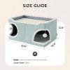 imageBedsure Cute Cat House for Indoor Cats  Extra Wide Cat Scratch House with Large Top Sisal Scratch Pad for Multiple Cats Foldable Kitty Cave Hideaway for Entertainment 236x159x126inches BlueModern