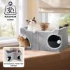 imageBedsure Cute Cat House for Indoor Cats  Extra Wide Cat Scratch House with Large Top Sisal Scratch Pad for Multiple Cats Foldable Kitty Cave Hideaway for Entertainment 236x159x126inches BlueModern