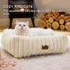 imageBedsure Cute Dog Bed for Small Medium Dogs  Washable Furry Puppy Beds Rectangle Orthopedic Corduroy Fleece Pet Beds with Removable Zipper Cover 25x21x7inches Blush PinkCream