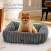 imageBedsure Cute Dog Bed for Small Medium Dogs  Washable Furry Puppy Beds Rectangle Orthopedic Corduroy Fleece Pet Beds with Removable Zipper Cover 25x21x7inches Blush PinkWarm Grey