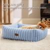 imageBedsure Cute Dog Bed for Small Medium Dogs  Washable Furry Puppy Beds Rectangle Orthopedic Corduroy Fleece Pet Beds with Removable Zipper Cover 25x21x7inches Blush PinkBlue