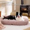 imageBedsure Cute Dog Bed for Small Medium Dogs  Washable Furry Puppy Beds Rectangle Orthopedic Corduroy Fleece Pet Beds with Removable Zipper Cover 25x21x7inches Blush PinkBlush Pink