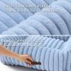 imageBedsure Cute Dog Bed for Small Medium Dogs  Washable Furry Puppy Beds Rectangle Orthopedic Corduroy Fleece Pet Beds with Removable Zipper Cover 25x21x7inches Blush PinkBlue