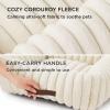 imageBedsure Cute Dog Bed for Small Medium Dogs  Washable Furry Puppy Beds Rectangle Orthopedic Corduroy Fleece Pet Beds with Removable Zipper Cover 25x21x7inches Blush PinkCream
