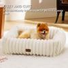imageBedsure Cute Dog Bed for Small Medium Dogs  Washable Furry Puppy Beds Rectangle Orthopedic Corduroy Fleece Pet Beds with Removable Zipper Cover 25x21x7inches Blush PinkCream