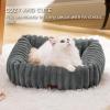 imageBedsure Cute Dog Bed for Small Medium Dogs  Washable Furry Puppy Beds Rectangle Orthopedic Corduroy Fleece Pet Beds with Removable Zipper Cover 25x21x7inches Blush PinkWarm Grey