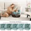 imageBedsure Dog Beds for Small Dogs  Round Cat Beds for Indoor Cats Washable Pet Bed for Puppy and Kitten with SlipResistant Bottom 20 Inche WhiteAqua Washed
