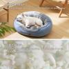 imageBedsure Dog Beds for Small Dogs  Round Cat Beds for Indoor Cats Washable Pet Bed for Puppy and Kitten with SlipResistant Bottom 20 Inche WhiteArctic Blue