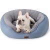 imageBedsure Dog Beds for Small Dogs  Round Cat Beds for Indoor Cats Washable Pet Bed for Puppy and Kitten with SlipResistant Bottom 20 Inche WhiteArctic Blue
