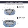 imageBedsure Dog Beds for Small Dogs  Round Cat Beds for Indoor Cats Washable Pet Bed for Puppy and Kitten with SlipResistant Bottom 20 Inche WhiteArctic Blue