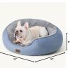 imageBedsure Dog Beds for Small Dogs  Round Cat Beds for Indoor Cats Washable Pet Bed for Puppy and Kitten with SlipResistant Bottom 20 Inche WhiteArctic Blue
